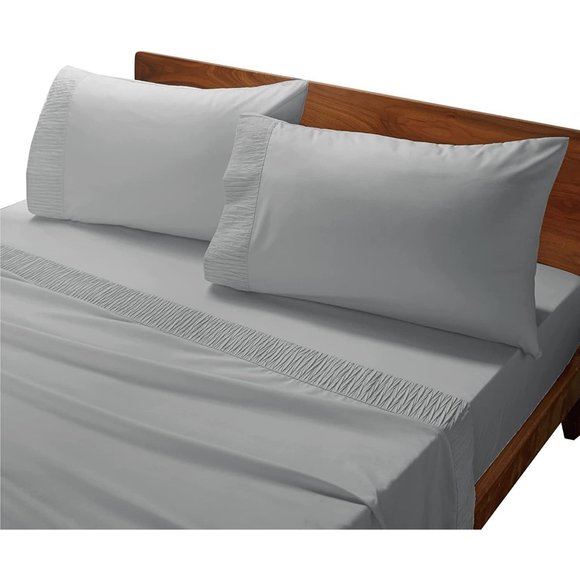 4 PCS Sheets Set  - Soft Bed Sheets , Cooling Microfiber LIGHT GRAY - Picture 1 of 7